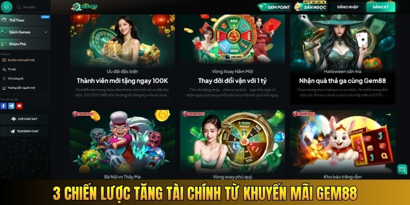 3 chiến lược tăng tài chính từ khuyến mãi Gem88