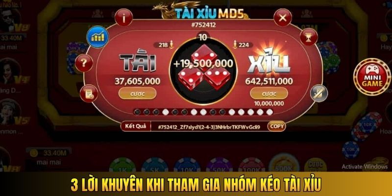 3 lời khuyên khi tham gia nhóm kéo Tài Xỉu