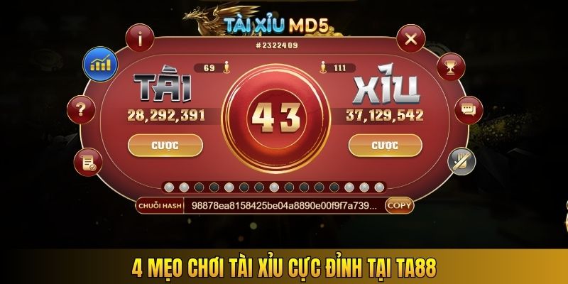 4 mẹo chơi tài xỉu cực đỉnh tại Ta88