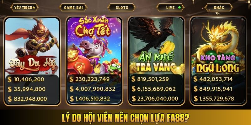 Lý do hội viên nên chọn lựa Fa88?