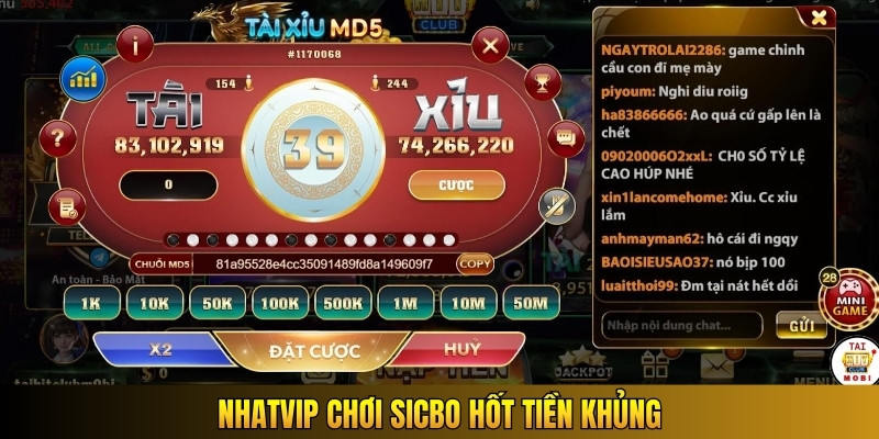 Nhatvip chơi sicbo hốt tiền khủng