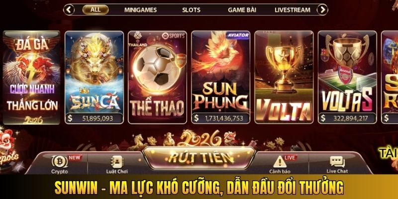 Sunwin - Ma lực khó cưỡng, dẫn đầu đổi thưởng